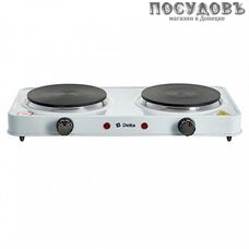 Delta D-706 плита электрическая, 2-конфорочная, 2000 Вт, эмалированное покрытие, цвет белый