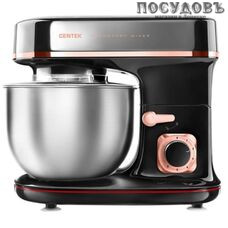 Centek CT-1139 миксер планетарный 5,1 л, 1300 Вт, 6 скоростей, цвет черный с красным