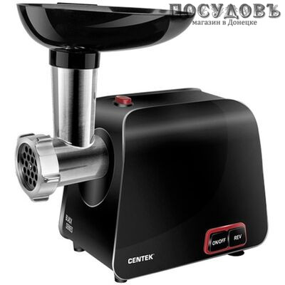 Centek CT-1621 мясорубка электрическая 1600 Вт, 1,5 кг/мин, 1 скорость, реверс есть, цвет черный