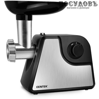 Centek CT-1622 мясорубка электрическая 1600 Вт, 1,5 кг/мин, 2 скорости, реверс есть, цвет металлик с черным