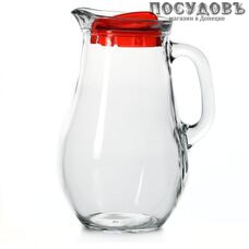Pasabahce Bistro 80119BR, кувшин с красной крышкой, 240×83 мм 1850 мл, материал стекло, Россия, в упаковке 2 пр.