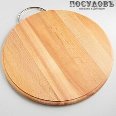 Добрый Дом "Круг с металлом" К-27 доска разделочная, материал бук, Ø300×13 мм 1 шт