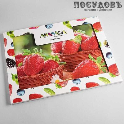 Alparaisa "Сладкая клубника" RD0073-ST доска разделочная, материал закаленное стекло, 300×400×4 мм 1 шт