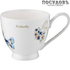 Lefard 85-1494 кружка подарочная 500 мл, фарфор, белый с рисунком Butterfly, в подарочной упаковке 1 шт.