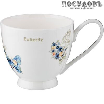 Lefard 85-1494 кружка подарочная 500 мл, фарфор, белый с рисунком Butterfly, в подарочной упаковке 1 шт.