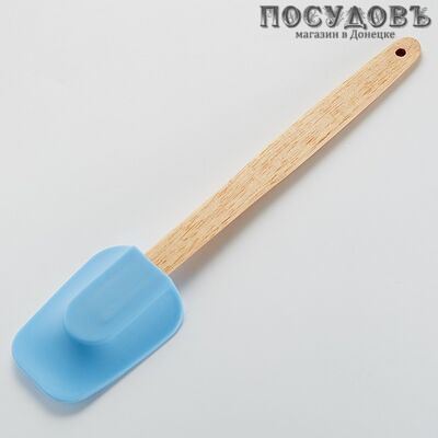 Alpenkok AK-5162S, лопатка кулинарная, 280×65 мм, силикон, ручка деревянная 1 шт.
