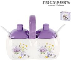 Коралл Лаванда ZFC419-39 банка для специй, доломит, 2 секции
