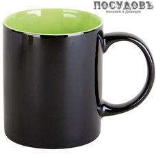 Коралл Жаде GJ029/ж кружка, 340 мл, фарфор, черный, белый