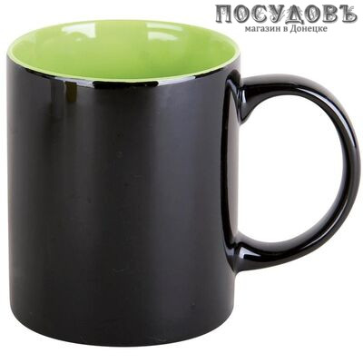 Коралл Жаде GJ029/ж кружка, 340 мл, фарфор, черный, белый