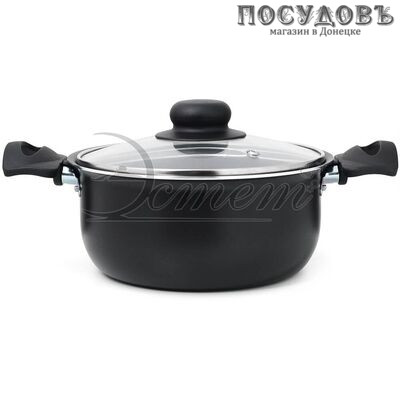 Эстет ЭТ-70453 кастрюля с крышкой 2,0 л, Ø180 мм, алюминий штампованный, антипригарное покрытие