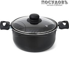 Эстет ЭТ-70454 кастрюля с крышкой 2,5 л, Ø200 мм, алюминий штампованный, антипригарное покрытие