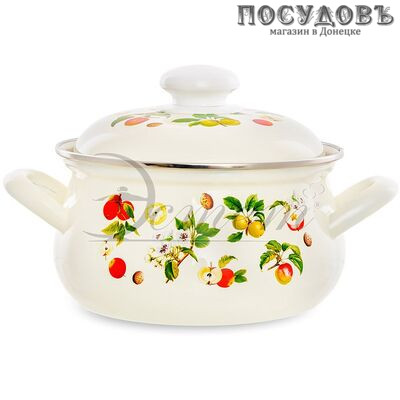 Эстет Гарден ЭТ-711021 кастрюля с крышкой 2,0 л, Ø185 мм, сталь эмалированная