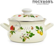 Эстет Гарден ЭТ-711022 кастрюля с крышкой 3,0 л, Ø210 мм, сталь эмалированная