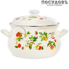 Эстет Гарден ЭТ-711023 кастрюля с крышкой 4,5 л, Ø235 мм, сталь эмалированная