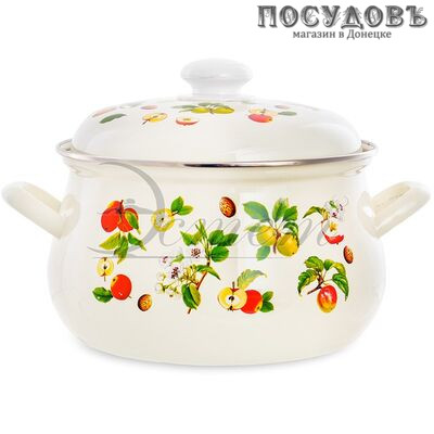 Эстет Гарден ЭТ-711023 кастрюля с крышкой 4,5 л, Ø235 мм, сталь эмалированная