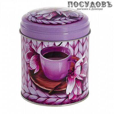 РФЖУ Чайное наслаждение 080-01854 банка для хранения с крышкой, Ø99×110 мм, 800 мл, жесть, Россия 2 пр.