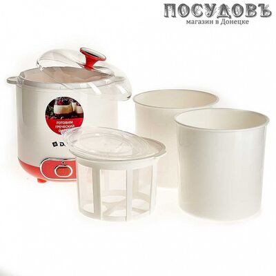 Delta DL-8401 йогурнтица с двумя контейнерами, 20 Вт, белый с розовым