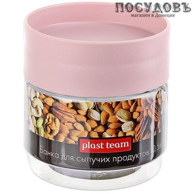 Plast Team РТ1160ПД-24 банка для хранения с крышкой, Ø90×100 мм, 500 мл, PET, Россия 2 пр.