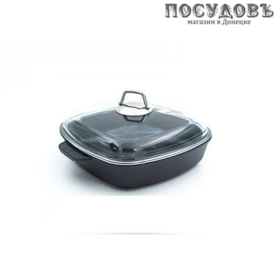 Victoria G1126G жаровня с крышкой Ø260×60 мм, алюминий литой, гранитное покрытие Greblon