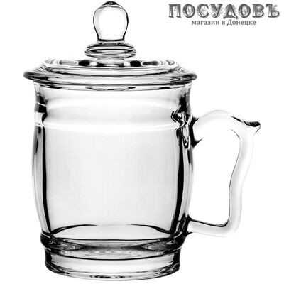 Коралл YJGZ-5101-8 кружка подарочная с крышкой, 350 мл, стекло, в упаковке 2 пр.