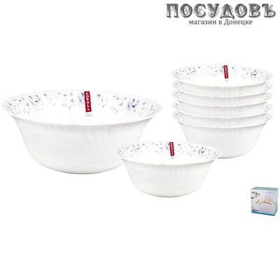 Коралл Синяя вуаль W-7A5 1059 набор салатников, стеклокерамика 7 шт.