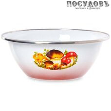 Эстет Грибы ЭТ-712061 миска, сталь эмалированная, 0,6 л, Ø180 мм