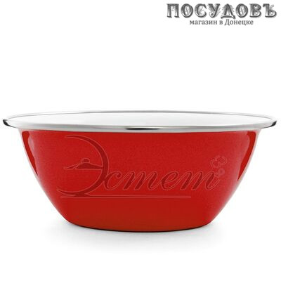 Эстет ЭТ-72210 миска, сталь эмалированная, 0,6 л, Ø180 мм, красный