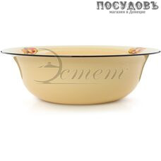 Эстет Грибы ЭТ-712029 таз, сталь эмалированная, 9,0 л, Ø400×125 мм