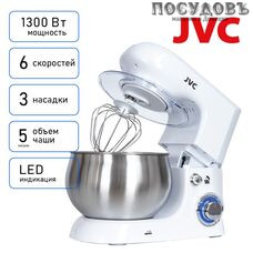 JVC JK-MX505 миксер планетарный 5,0 л, 1300 Вт, 6 скоростей, цвет белый