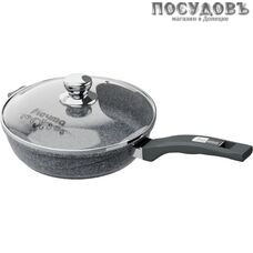 Мечта Premium Grey с29901 сковорода с крышкой, Ø280×75 мм, алюминий литой, гранитное покрытие