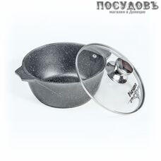 Мечта Гранит 44701 кастрюля с крышкой 4,0 л, Ø240 мм, алюминий литой, гранитное покрытие Greblon 4 слоя