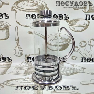 КНР Coffe n Tea 16178-9 френч-пресс, стекло термостойкое, 350 мл, цвет зеркальный