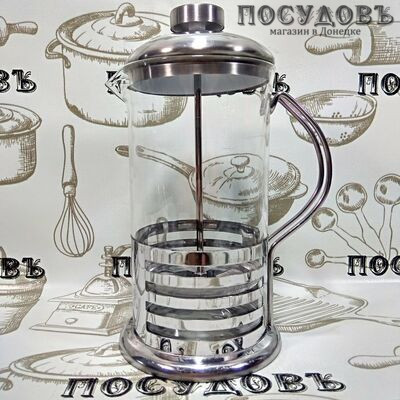 КНР Coffe n Tea 16178-5 френч-пресс, стекло, 600 мл, цвет зеркальный
