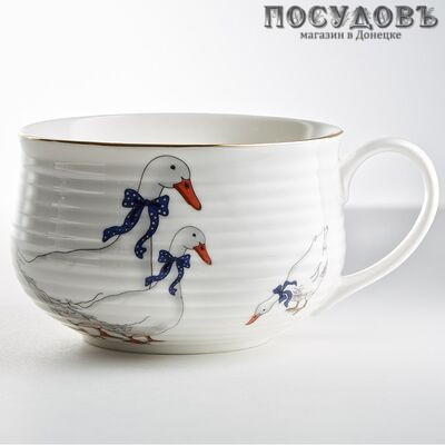 Beatrix Гуси МН092L2 бульонница, 500 мл, фарфор, цветная коробка 1 шт.