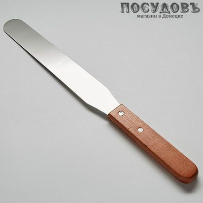 Webber BE-1540, лопатка, 200 мм, сталь нержавеющая, деревянная ручка, Россия, на блистере 1 шт