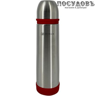 ZEIDAN Z-9085 термос, колба сталь нержавеющая 500 мл, цвет серебристый с красной вставкой