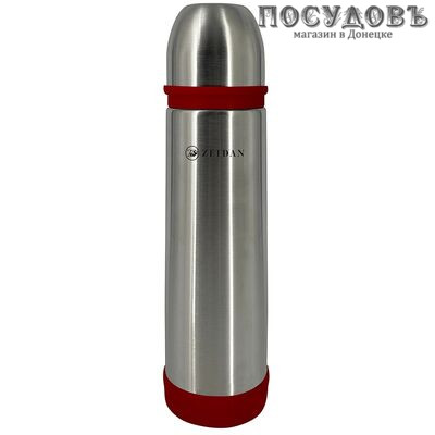 ZEIDAN Z-9086 термос, колба сталь нержавеющая 750 мл, цвет серебристый с красной вставкой