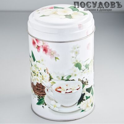 РФЖУ Чайная церемония 110-00503 банка для хранения с крышкой, Ø99×145 мм, 1100 мл, жесть, Россия 2 пр.