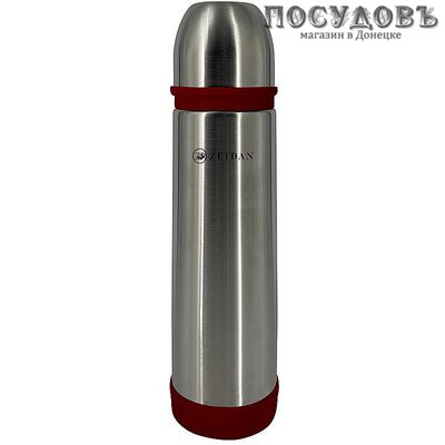 ZEIDAN Z-9087 термос, колба сталь нержавеющая 1000 мл, цвет стальной с красным