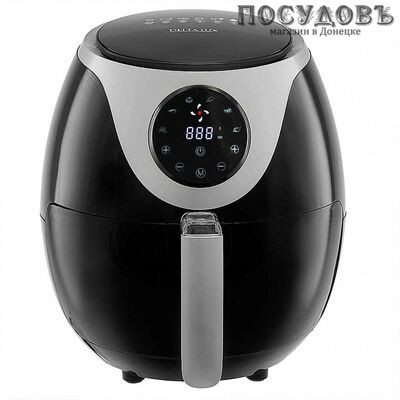 Delta Lux DE-6103 мультипечь электрическая, 1200 Вт, чаша 3,2 л, корзина 2,6 л, черный