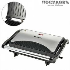 Delta Lux DL-6400 сэндвичница-гриль 230×145 мм, 700 Вт, цвет черный с серебристым