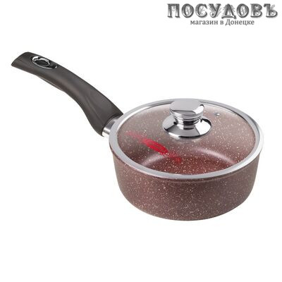 Горница кш1611аш Шоколад ковш с крышкой 1,0 л, алюминий литой, Ø160 мм, гранитное покрытие, 2 пр.