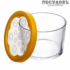 Pasabahce Basic 42230SLBY банка для хранения с желтой крышкой, 90×90×60 мм, 220 мл, стекло