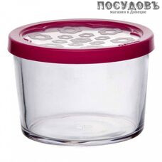 Pasabahce Basic 42230SLBFK банка для хранения с крышкой цвета фуксия, 90×90×60 мм, 220 мл, стекло