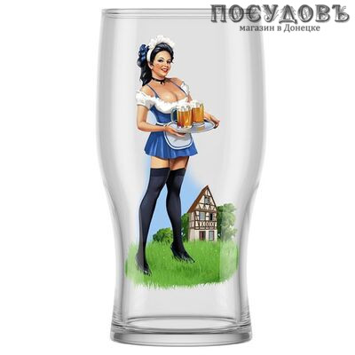 ДекоСтек Pin-up beer 304/2-Д, стакан пивной, Ø84×160 мм 500 мл, материал стекло, Россия, в упаковке 2 шт.