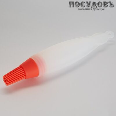 Webber BE-1500S, кисточка с ручкой-контейнером, 190×40 мм, силикон, коралловый, Россия 1 шт.
