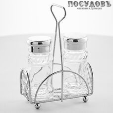 Webber BE-0028 набор для специй (солонка, перечница, подставка) 100×50×140 мм, 80 мл, Россия, в упаковке 3 пр.