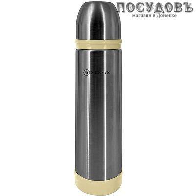 ZEIDAN Z-9090 термос, колба сталь нержавеющая 1000 мл, цвет стальной с бежевым