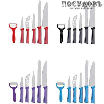 MercuryHaus Kitchen king KK25-6W ножи в наборе (5 ножей; овощечистка), сталь нержавеющая, 6 пр.