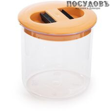 Полимербыт 4601532002973 банка для хранения с крышкой, 110×110×105 мм, 600 мл, полистирол